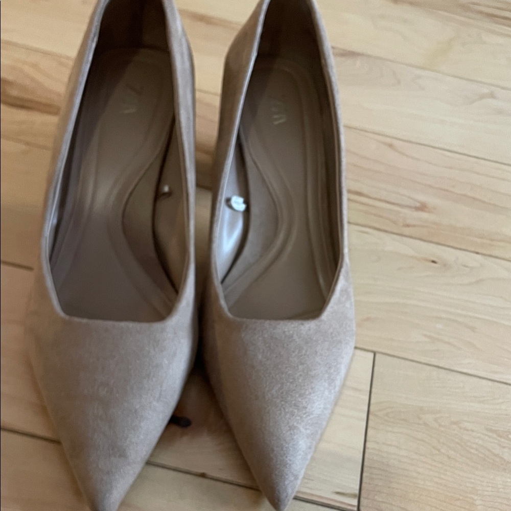 Zara Tan Pointed Toe Heels